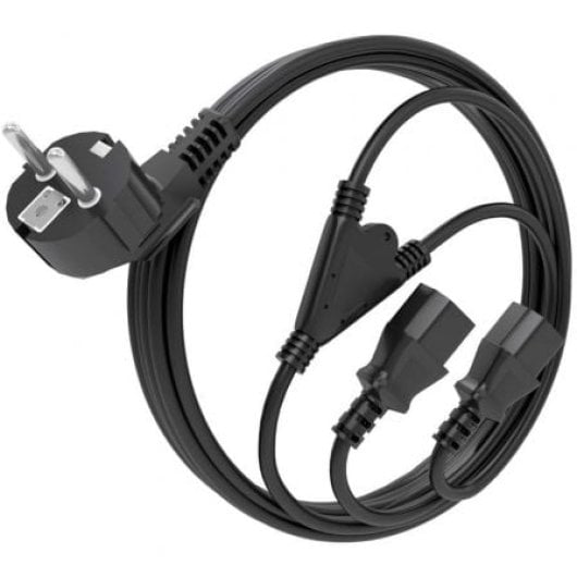 Cabo CPU AISENS A132-0865 3m Schuko para 2xC13 H05-VV-F 0,75mm² Preto