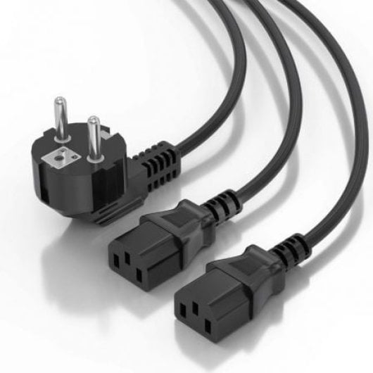 Cabo CPU AISENS A132-0865 3m Schuko para 2xC13 H05-VV-F 0,75mm² Preto