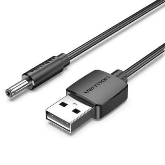 Cable alimentación Vention CEXBF USB A macho DC 3.5mm macho 1m negro 5V 24AWG
