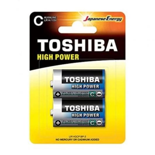 Pila C Toshiba LR14 1.5V Alcalina Pack 2 Unidades Alta Potencia y Larga Vida