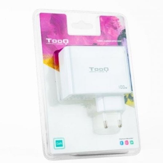 Cargador de Pared TOOQ TQWC-GANQC2PD100W 2xUSB-C 1xUSB-A GaN 100W Blanco