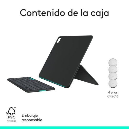 Logitech Flip Folio Funda con Teclado para iPad Pro / iPad Air de 11"
