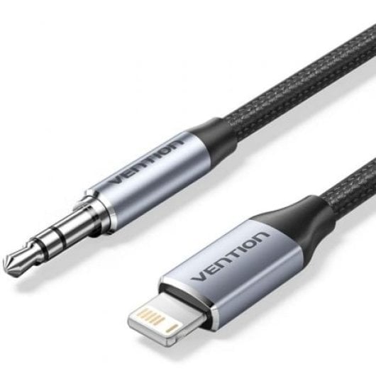 Adaptador Audio Vention BMCHF Jack 3.5 Lightning 1m DAC Hi-Fi Aluminio Gris