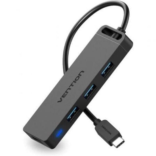 Hub Vention 4 puertos USB 3.0 5Gbps TGKBB USB-C Micro-B OTG carcasa ABS