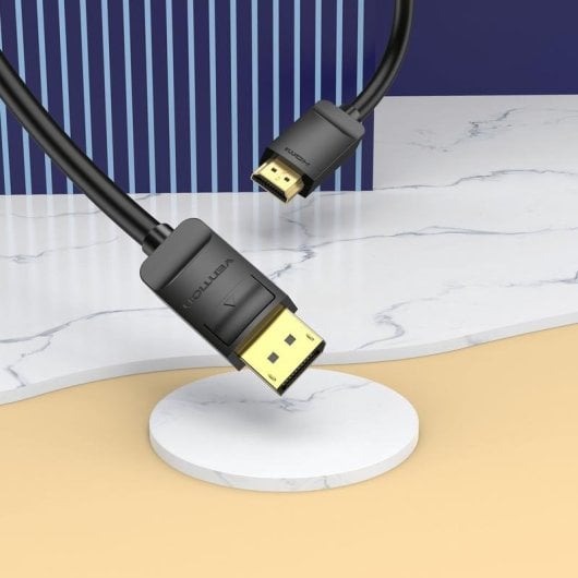 Câble Vention HADBI DisplayPort vers HDMI 3m Noir Connectique Or