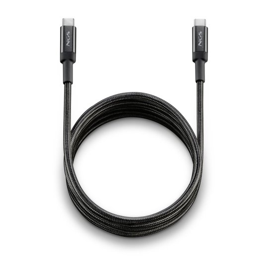 Cable NGS KNOT 65W-3 USB-C 3m NegroCarga Rápida 65W USB 2.0 Ultra Resistente