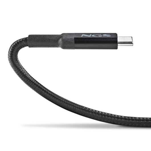 Cable NGS KNOT 65W-3 USB-C 3m NegroCarga Rápida 65W USB 2.0 Ultra Resistente
