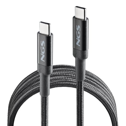 Cable NGS KNOT 65W-3 USB-C 3m NegroCarga Rápida 65W USB 2.0 Ultra Resistente