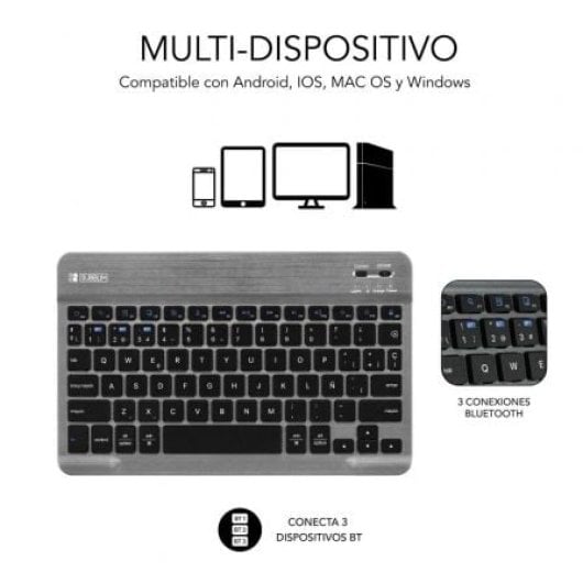 Funda teclado Bluetooth 5.2 QWERTY español Subblim Galaxy Tab A9+ 11? multipunto, magnética, resistente