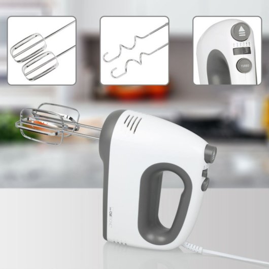 Batidora de mano HM 3775 400W 5 velocidades Turbo acero inoxidable