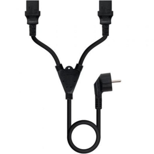Cable de alimentación Nanocable 10.22.0100-L300 Schuko a 2xC13 3 m negro