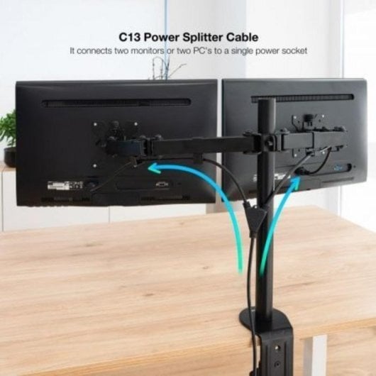 Cable de alimentación Nanocable 10.22.0100-L300 Schuko a 2xC13 3 m negro