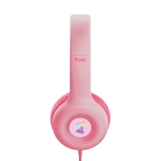Auriculares Trust Nouna Kids con cable Jack 3,5 mm, micrófono y límite 85 dB rosa