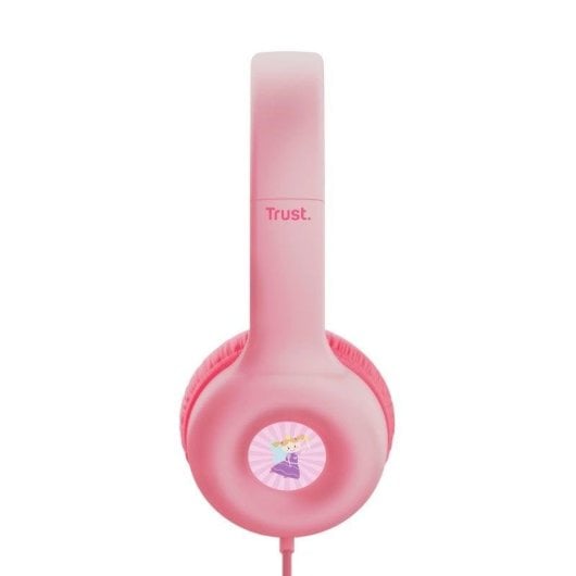 Auriculares Trust Nouna Kids con cable Jack 3,5 mm, micrófono y límite 85 dB rosa