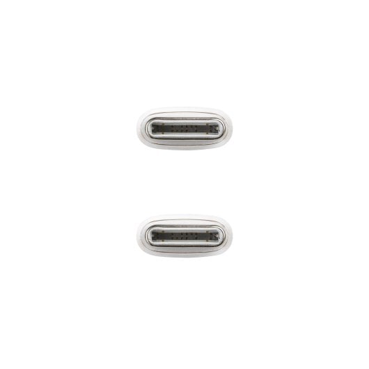 Cable USB-C Nanocable 10.01.6001-CO 60W 3A 1m Blanco Carga Rápida Algodón