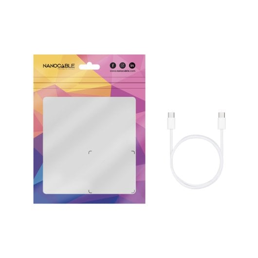 Cable USB-C Nanocable 10.01.6001-CO 60W 3A 1m Blanco Carga Rápida Algodón
