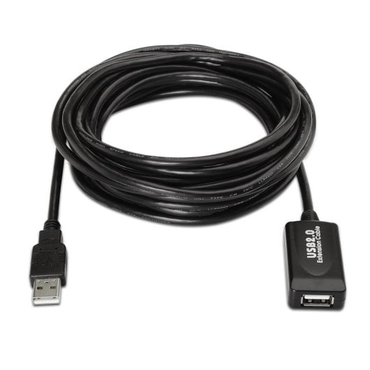 Cabo de extensão USB 2.0 AISENS de 5,0 m com amplificador de chipset avançado, preto