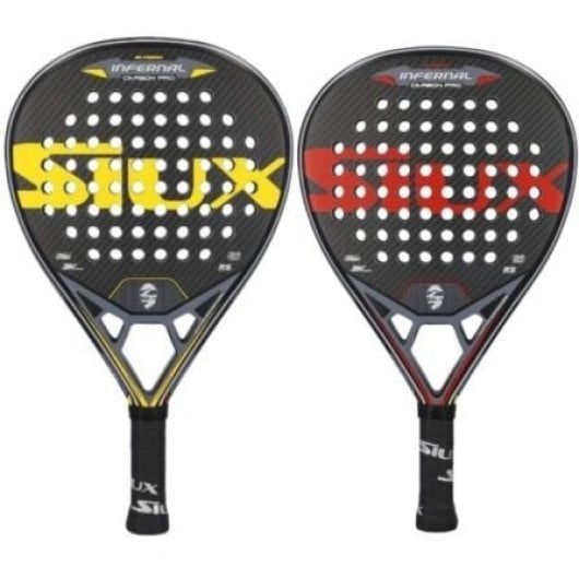 Pala Pádel SIUX Infernal 3K Carbon EVA Ultra Soft Roja y Amarilla Avanzada