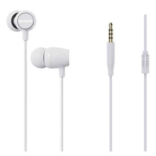 Auriculares AIWA ESTM-20WT com cabo jack 3,5 mm graves potentes brancos