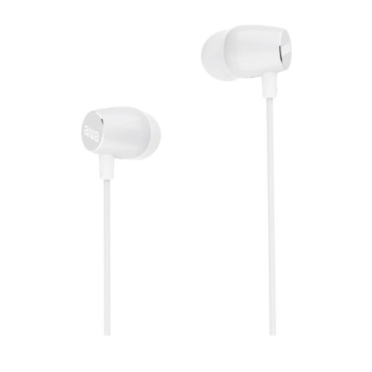 Auriculares AIWA ESTM-20WT com cabo jack 3,5 mm graves potentes brancos