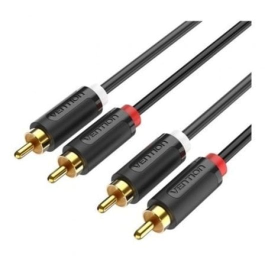 Câble RCA Vention BCMBF 2x RCA mâles 2x RCA mâles 1 m plaqué or noir