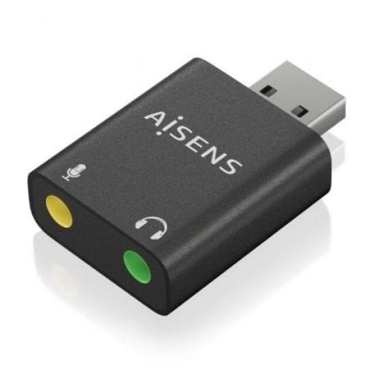 AISENS A106-0768 USB-A Soundkarte Audio Konverter 16/24bit Plug&Play Schwarz