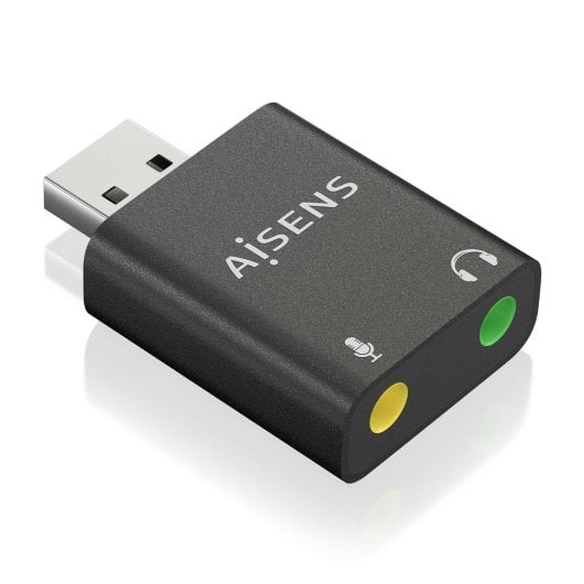 AISENS A106-0768 USB-A Soundkarte Audio Konverter 16/24bit Plug&Play Schwarz