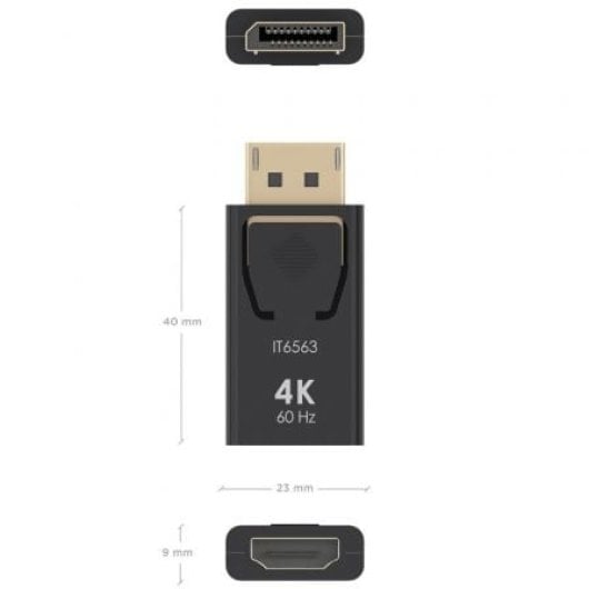 DisplayPort Konverter AISENS A125-0908 4K@60Hz DP/M auf HDMI/H HDCP Audio Schwarz