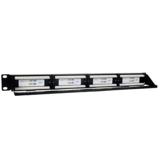 Patch Panel Phasak PU 2424 24P Cat.6 UTP 1U Dual Organizador Rack 19? Aluminio Negro