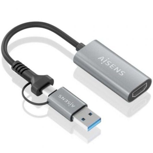Convertisseur HDMI AISENS A109-0913 USB-A USB-C Mâle HDMI 1080P 15 cm Gris