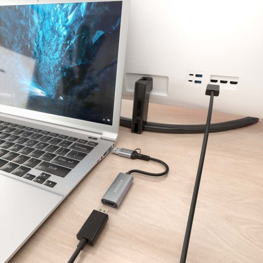 Convertisseur HDMI AISENS A109-0913 USB-A USB-C Mâle HDMI 1080P 15 cm Gris