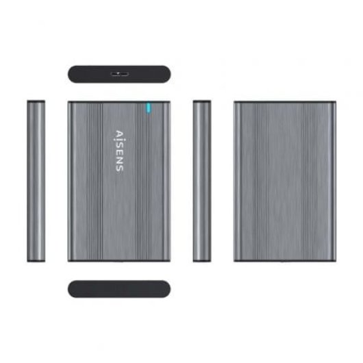 Caja Externa 2.5? AISENS ASE-2526GR Aluminio Gris USB 3.1 SATA Instalación Sin Tornillos