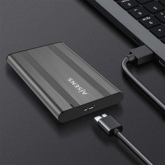 Caja Externa 2.5? AISENS ASE-2526GR Aluminio Gris USB 3.1 SATA Instalación Sin Tornillos