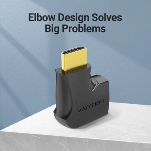 Adaptador HDMI Vention AIQB0 4K 270º Macho-Hembra Chapado en Oro Negro