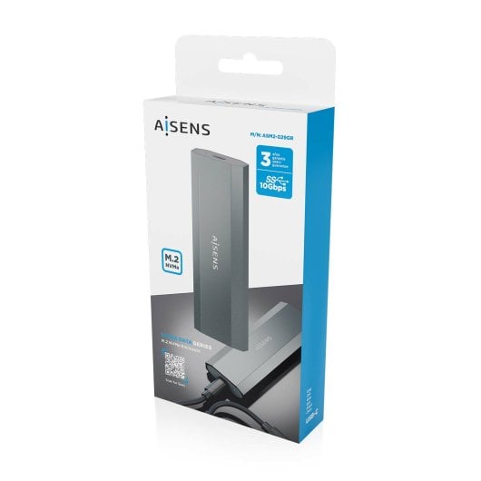 Caja Externa M.2 NVMe AISENS ASM2-029GR Aluminio Gris USB 3.2 Gen2 Sin tornillos Plug and Play
