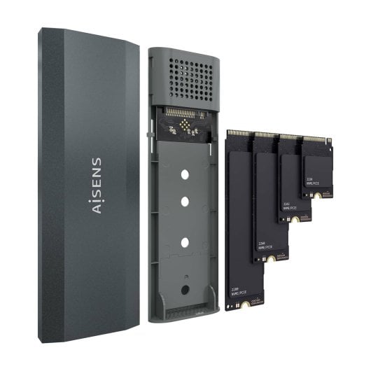 Caja Externa M.2 NVMe AISENS ASM2-029GR Aluminio Gris USB 3.2 Gen2 Sin tornillos Plug and Play