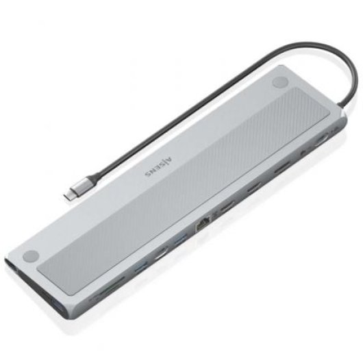 Docking station AISENS ASUC-12P020-GR USB-C 2xHDMI 3xUSB DisplayPort RJ45 SD Gris