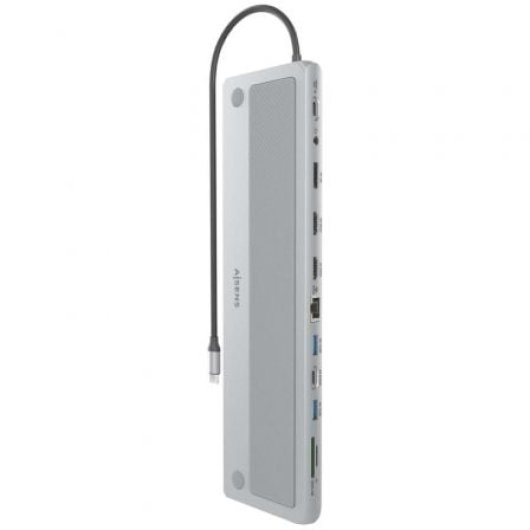 Docking station AISENS ASUC-12P020-GR USB-C 2xHDMI 3xUSB DisplayPort RJ45 SD Gris