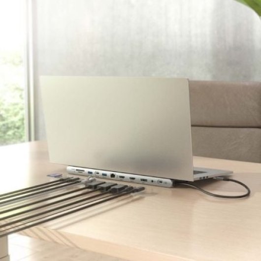 Docking station AISENS ASUC-12P020-GR USB-C 2xHDMI 3xUSB DisplayPort RJ45 SD Gris