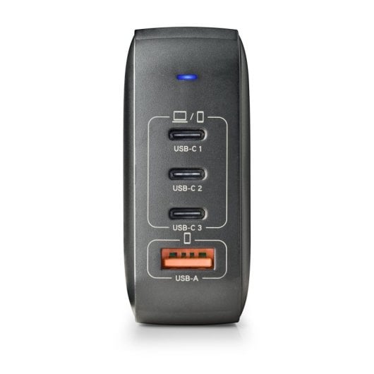Cargador de pared NGS BUD 165W 4 Puertos 3 USB-C 1 USB-A Carga rápida Negro
