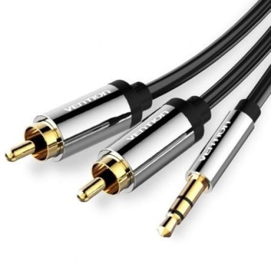 Cable de audio Vention BCFBI 3.5mm a 2xRCA 3m negro chapado en oro