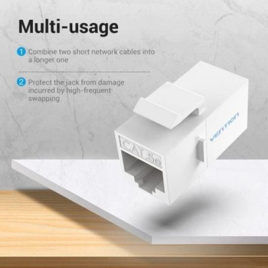 Conector RJ45 Vention VDD-B10-W Cat5e UTP Blanco Pack 5 unidades