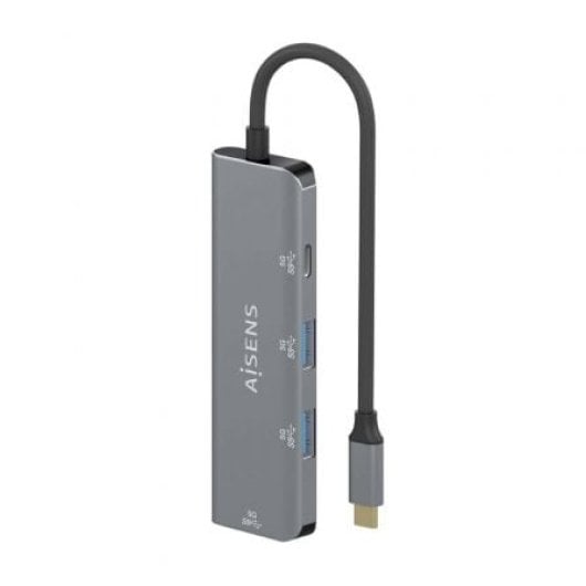 Hub AISENS 4 puertos USB 3.2 Gen1 5Gbps modelo A109-0762 Slim Plug&Play Gris