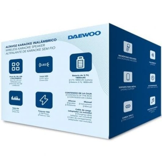 Altavoces Daewoo Karaoke Inalámbricos Bluetooth 15W con micrófono y luces LED