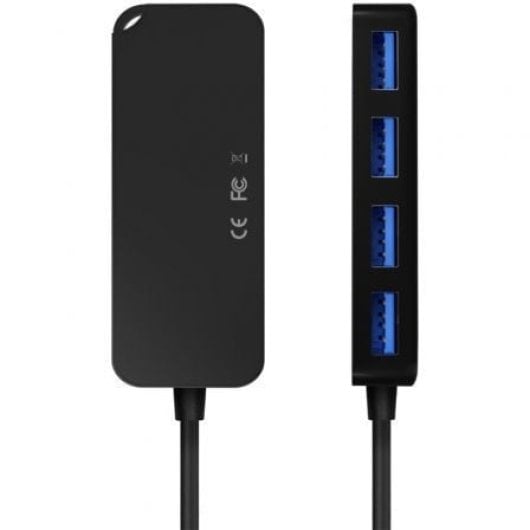 Hub AISENS de 4 portas e 5 Gbps, modelo A109-0715, proteção ultrafina contra sobrecorrente