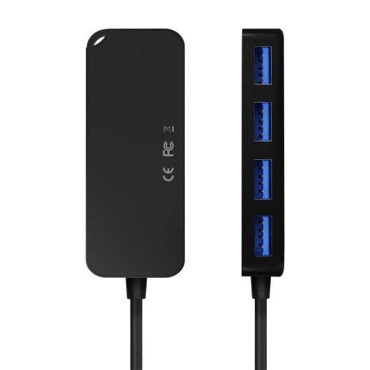 Hub AISENS de 4 portas e 5 Gbps, modelo A109-0715, proteção ultrafina contra sobrecorrente