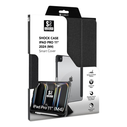 Funda SUBBLIM SUBCST-5SC401 iPad Pro 11? M4 Borde Reforzado Shock Absortion Slot Apple Pencil Negra