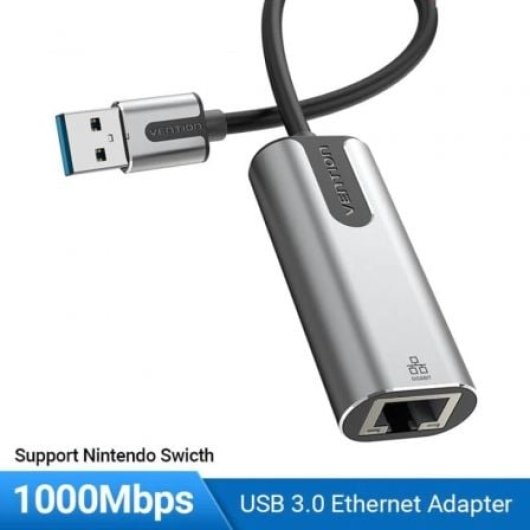 Adaptador Vention CEWHB 1000Mbps Gigabit Ethernet USB 3.0 Cinza 0,15m LED