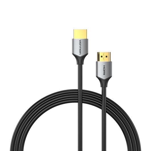 VENTION ALEHG 1,5 m 4K Slim HDMI Cabo Cinza Macho-Macho 18 Gbps Banhado a Ouro
