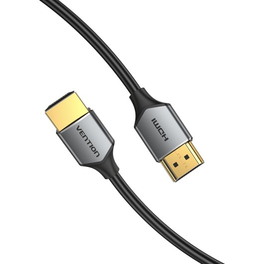 VENTION ALEHG 1,5 m 4K Slim HDMI Cabo Cinza Macho-Macho 18 Gbps Banhado a Ouro